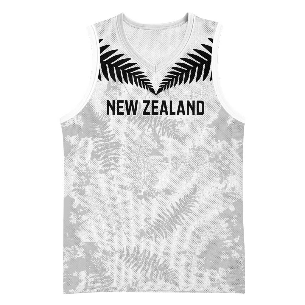 Custom New Zealand Silver Fern Football Basketball Jersey Go Aotearoa Grunge White LT14 Unisex White - Polynesian Pride
