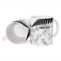 Custom New Zealand Silver Fern Football Ceramic Mug Go Aotearoa Grunge White LT14 - Polynesian Pride