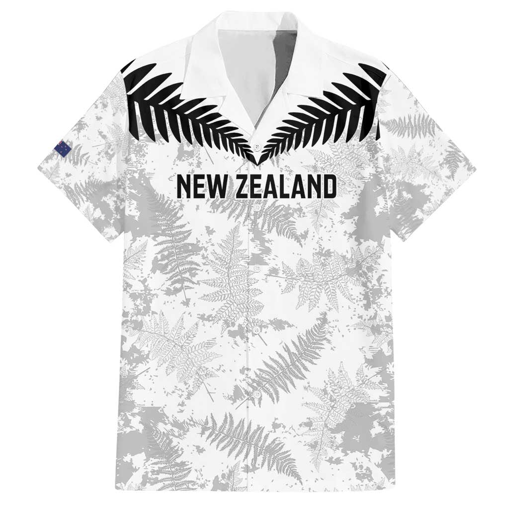 Custom New Zealand Silver Fern Football Hawaiian Shirt Go Aotearoa Grunge White LT14 White - Polynesian Pride