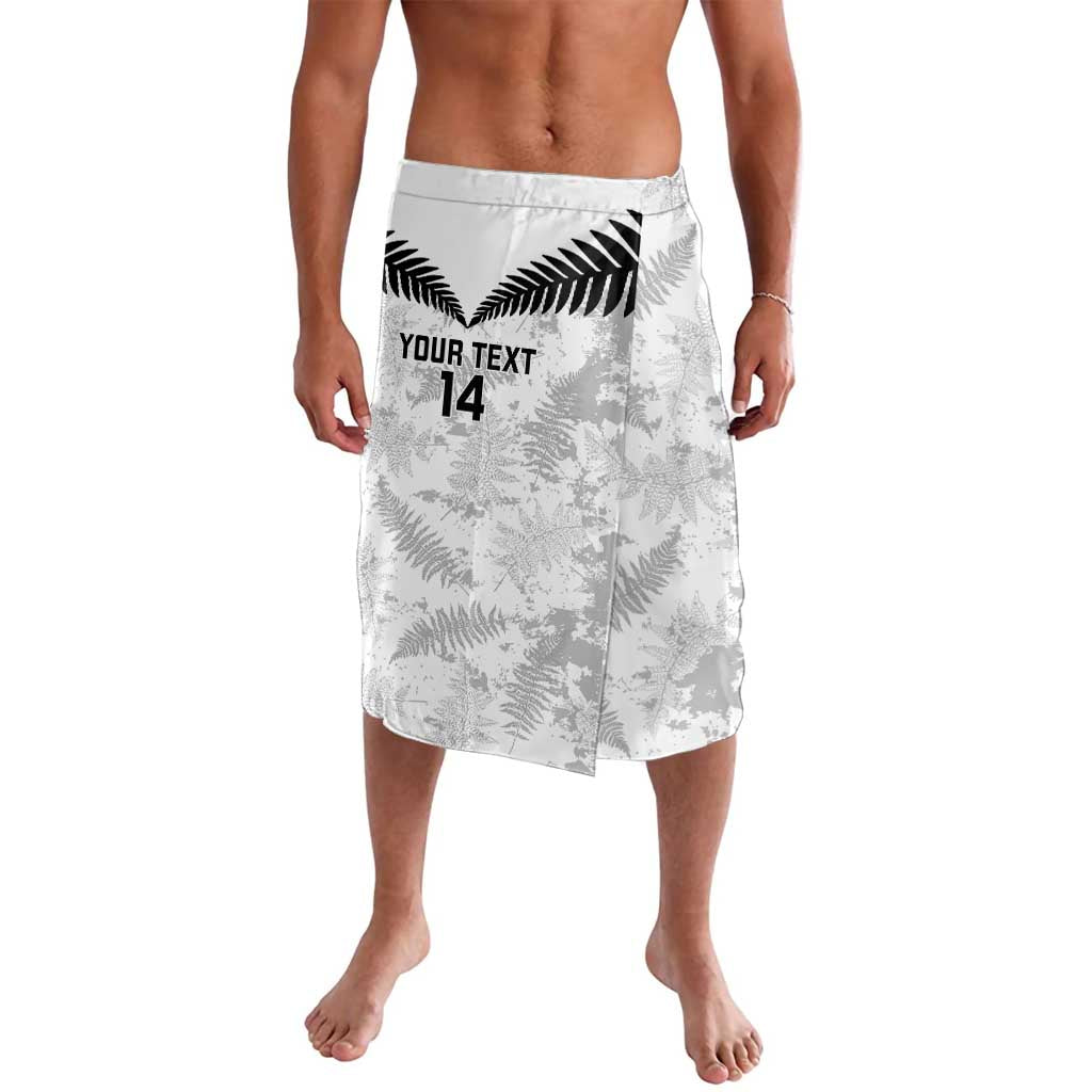 Custom New Zealand Silver Fern Football Lavalava Go Aotearoa Grunge White LT14 White - Polynesian Pride
