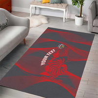 Custom New Caledonia Football Area Rug Allez Les Cagous Grey Version LT14 - Polynesian Pride
