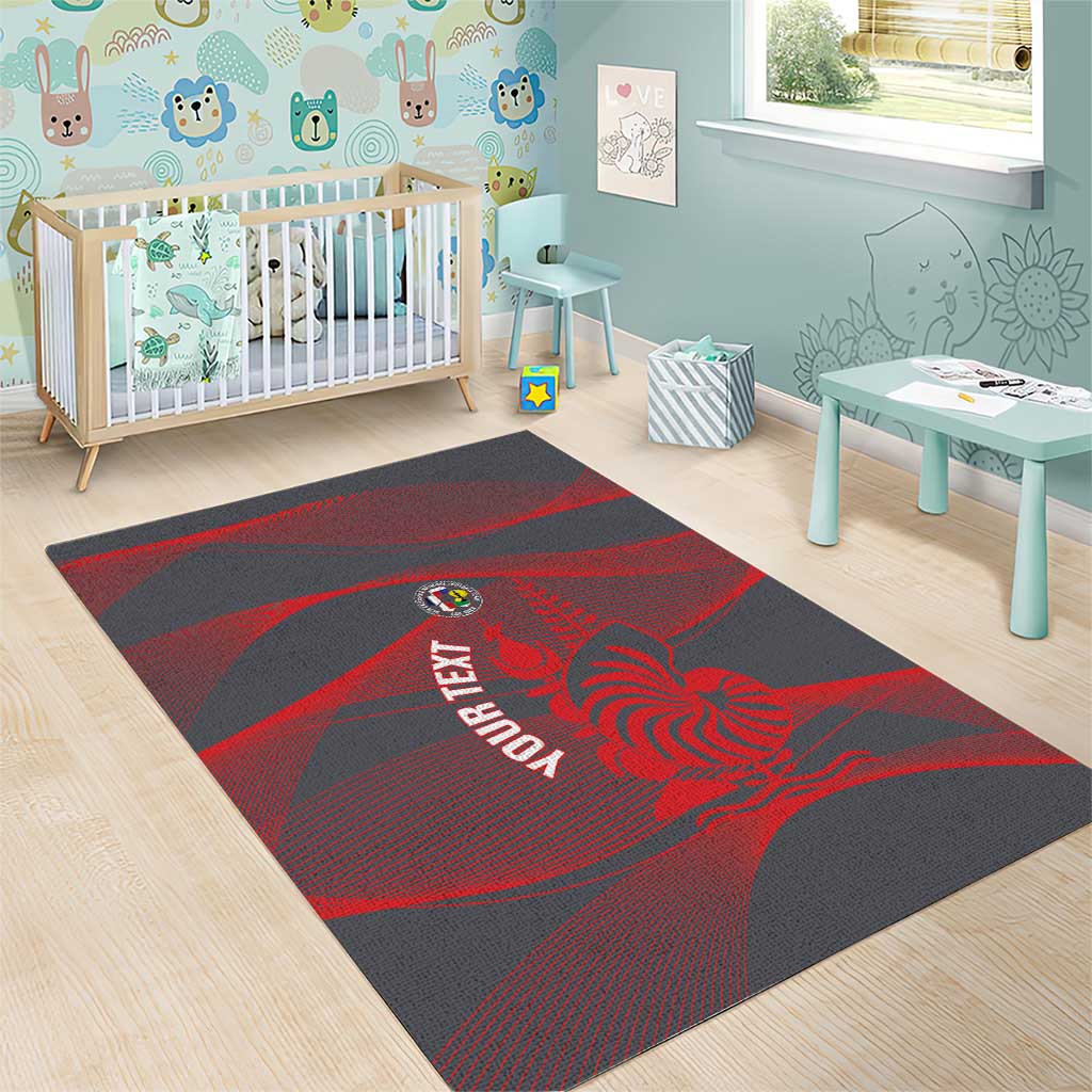 Custom New Caledonia Football Area Rug Allez Les Cagous Grey Version LT14 - Polynesian Pride