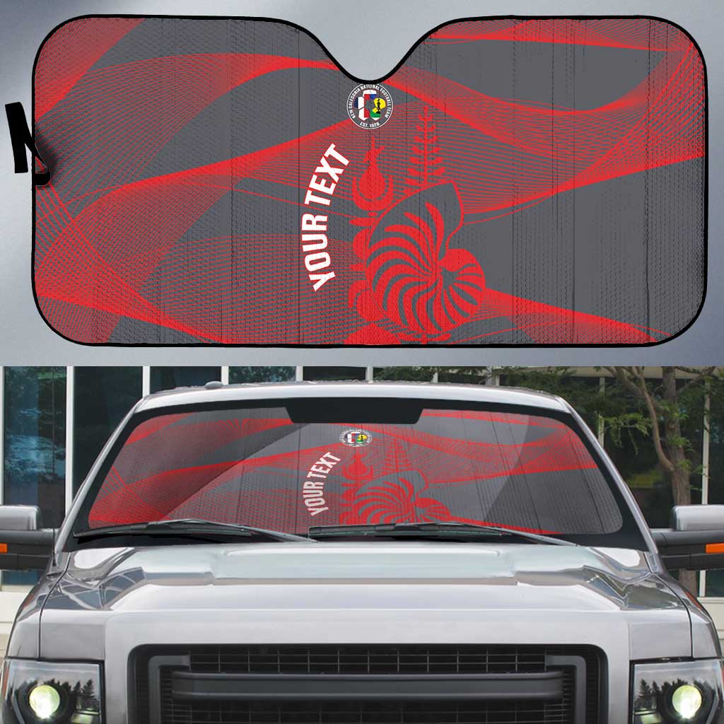 Custom New Caledonia Football Auto Sun Shade Allez Les Cagous Grey Version LT14 Grey - Polynesian Pride