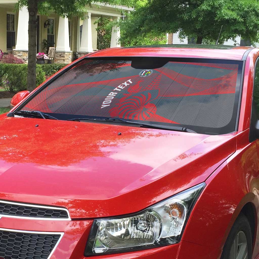 Custom New Caledonia Football Auto Sun Shade Allez Les Cagous Grey Version LT14 - Polynesian Pride