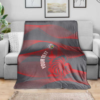 Custom New Caledonia Football Blanket Allez Les Cagous Grey Version LT14 - Polynesian Pride