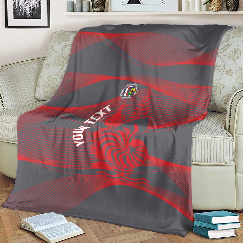 Custom New Caledonia Football Blanket Allez Les Cagous Grey Version LT14 - Polynesian Pride