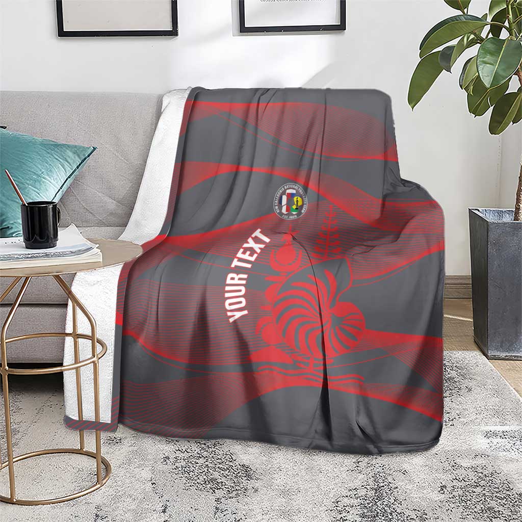Custom New Caledonia Football Blanket Allez Les Cagous Grey Version LT14 - Polynesian Pride
