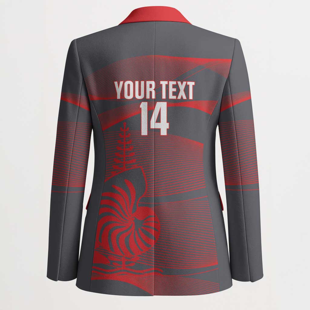 Custom New Caledonia Football Blazer Allez Les Cagous Grey Version LT14 - Polynesian Pride