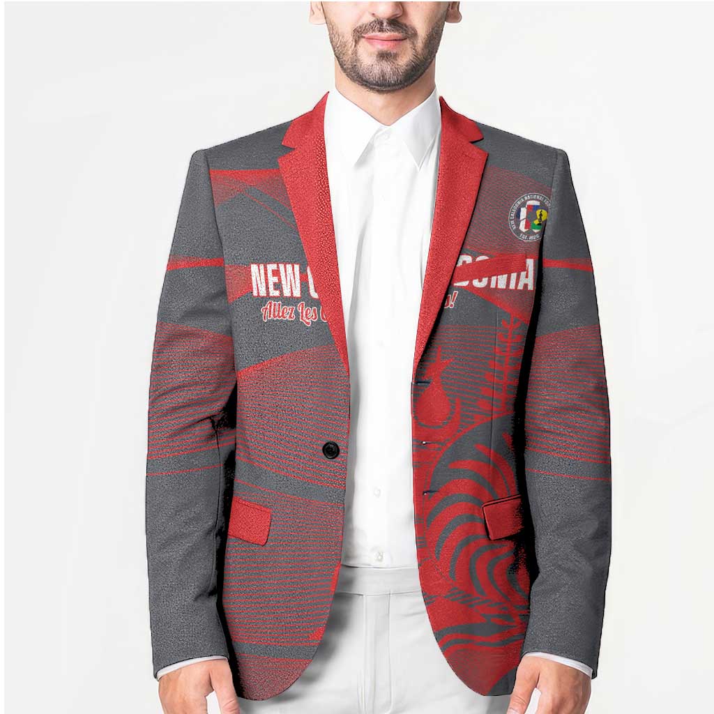 Custom New Caledonia Football Blazer Allez Les Cagous Grey Version LT14 - Polynesian Pride