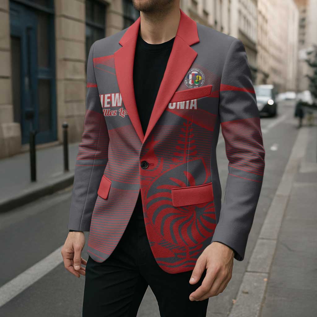 Custom New Caledonia Football Blazer Allez Les Cagous Grey Version LT14 - Polynesian Pride