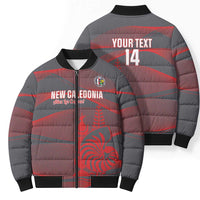 Custom New Caledonia Football Bomber Puffer Jacket Allez Les Cagous Grey Version LT14 - Polynesian Pride