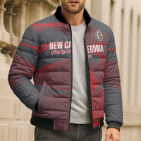 Custom New Caledonia Football Bomber Puffer Jacket Allez Les Cagous Grey Version LT14 - Polynesian Pride