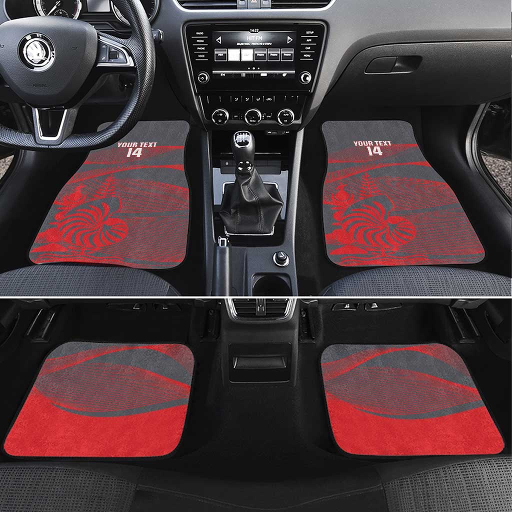Custom New Caledonia Football Car Mats Allez Les Cagous Grey Version LT14 Set 4pcs Grey - Polynesian Pride