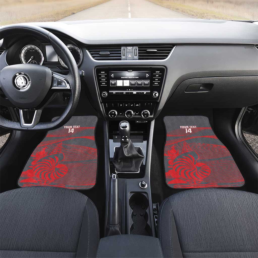 Custom New Caledonia Football Car Mats Allez Les Cagous Grey Version LT14 Set 2pcs - Front Grey - Polynesian Pride