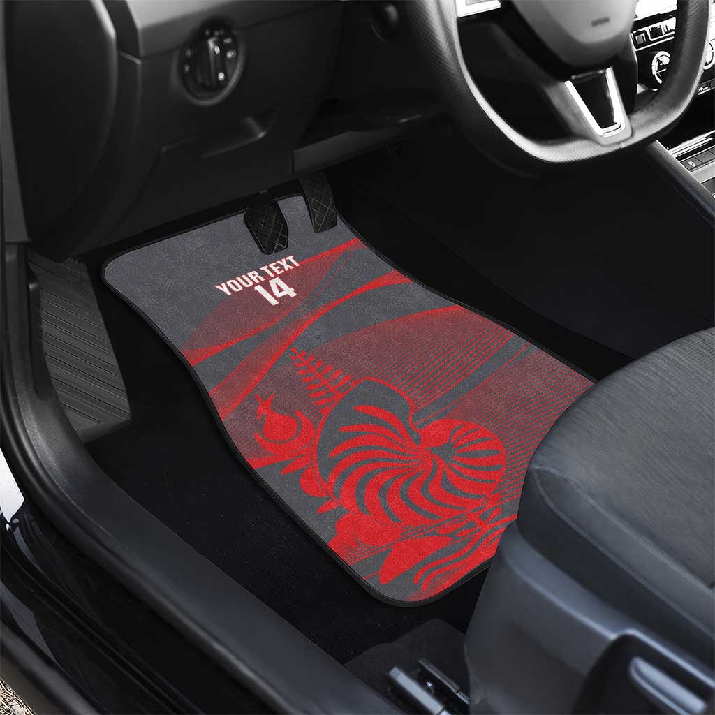 Custom New Caledonia Football Car Mats Allez Les Cagous Grey Version LT14 - Polynesian Pride