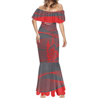 Custom New Caledonia Football Mermaid Dress Allez Les Cagous Grey Version LT14 - Polynesian Pride