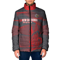Custom New Caledonia Football Padded Jacket Allez Les Cagous Grey Version LT14 Men Grey - Polynesian Pride