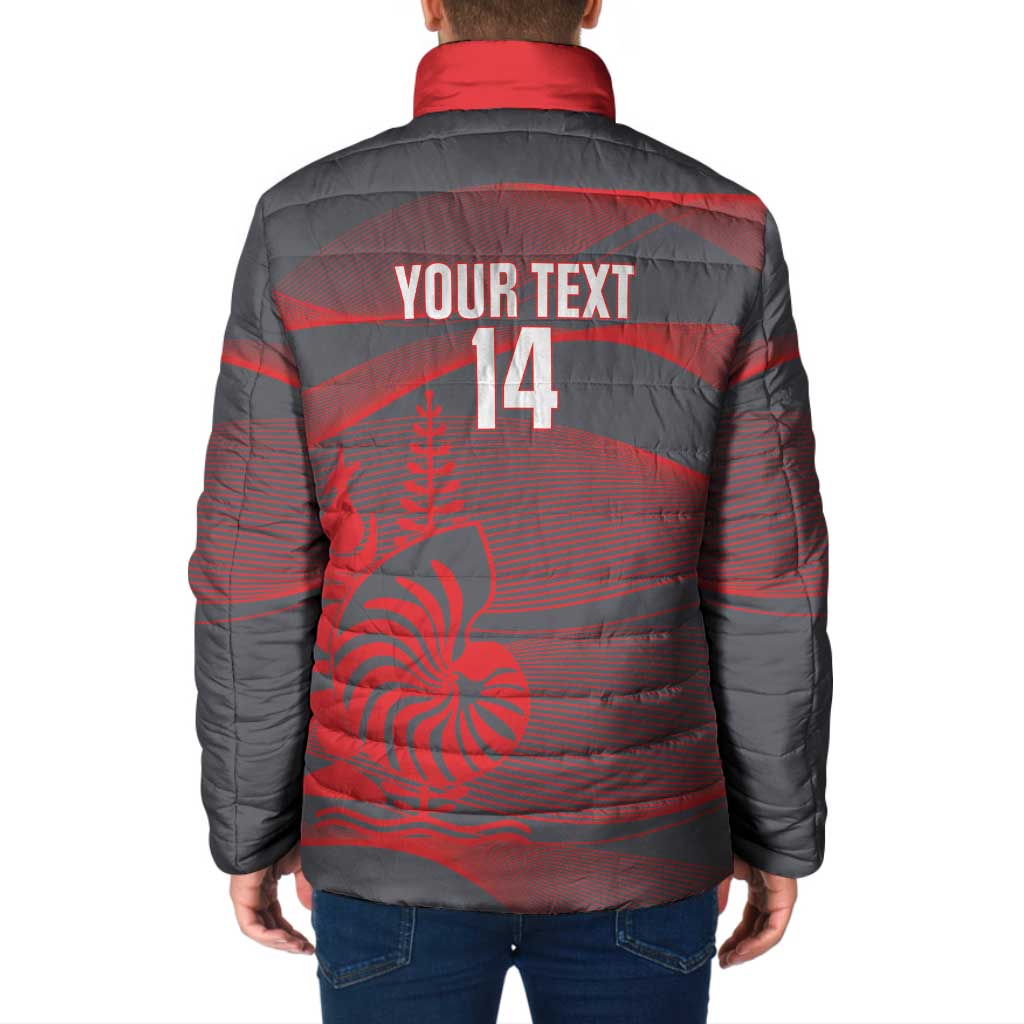 Custom New Caledonia Football Padded Jacket Allez Les Cagous Grey Version LT14 - Polynesian Pride