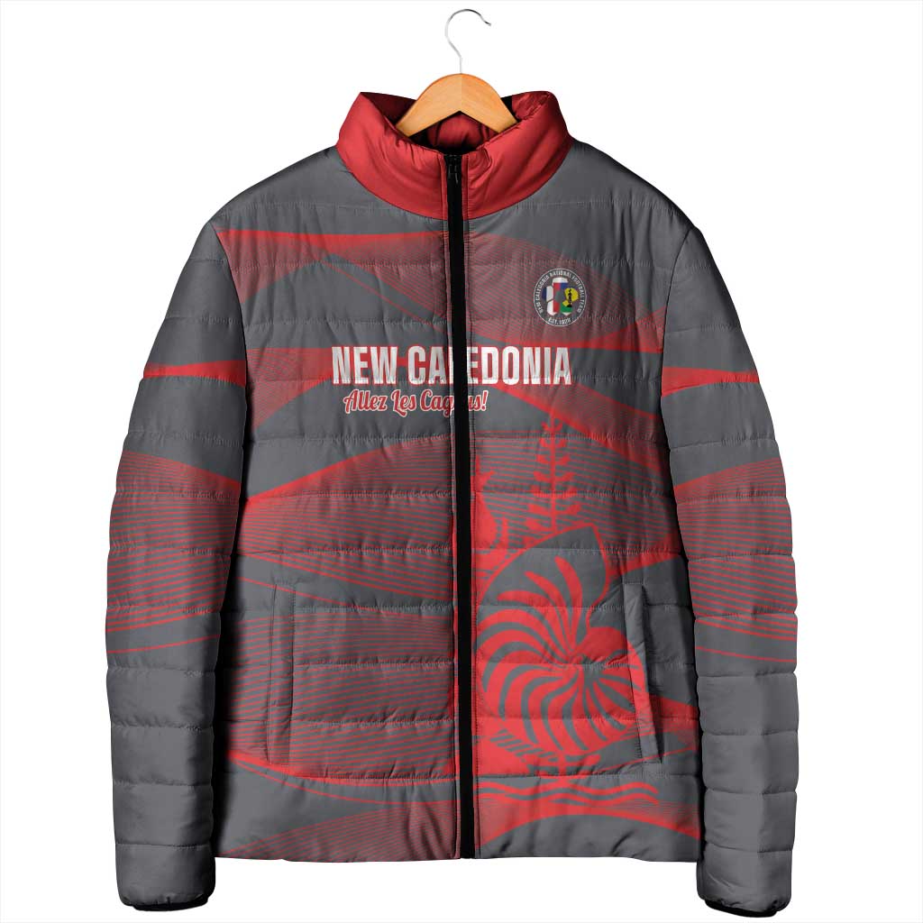 Custom New Caledonia Football Padded Jacket Allez Les Cagous Grey Version LT14 - Polynesian Pride