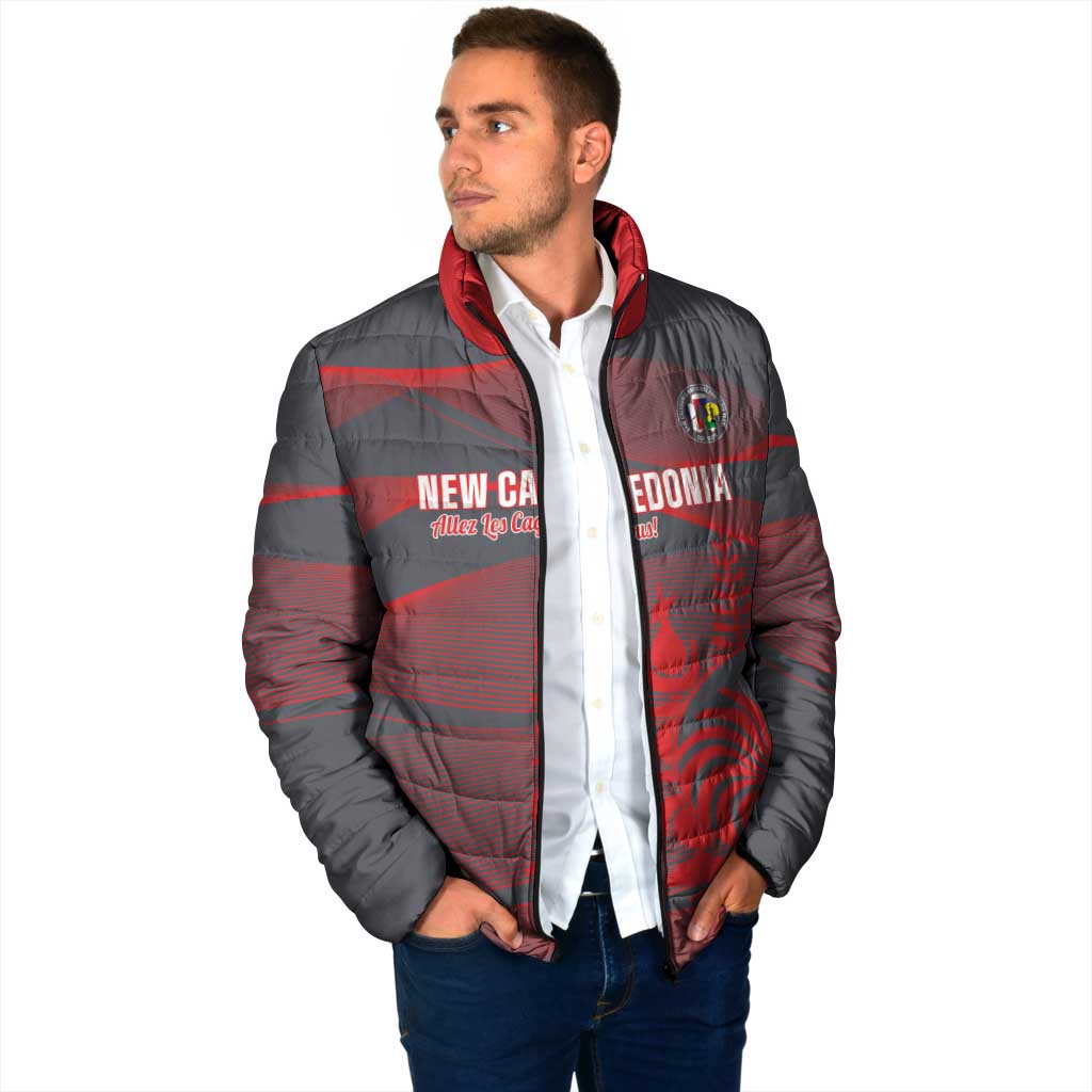 Custom New Caledonia Football Padded Jacket Allez Les Cagous Grey Version LT14 - Polynesian Pride