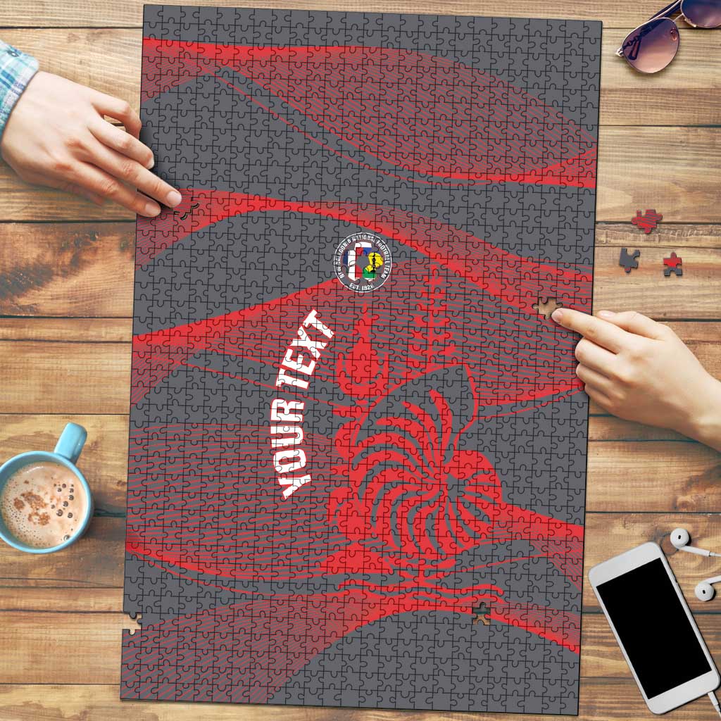 Custom New Caledonia Football Puzzle Allez Les Cagous Grey Version LT14 Grey - Polynesian Pride