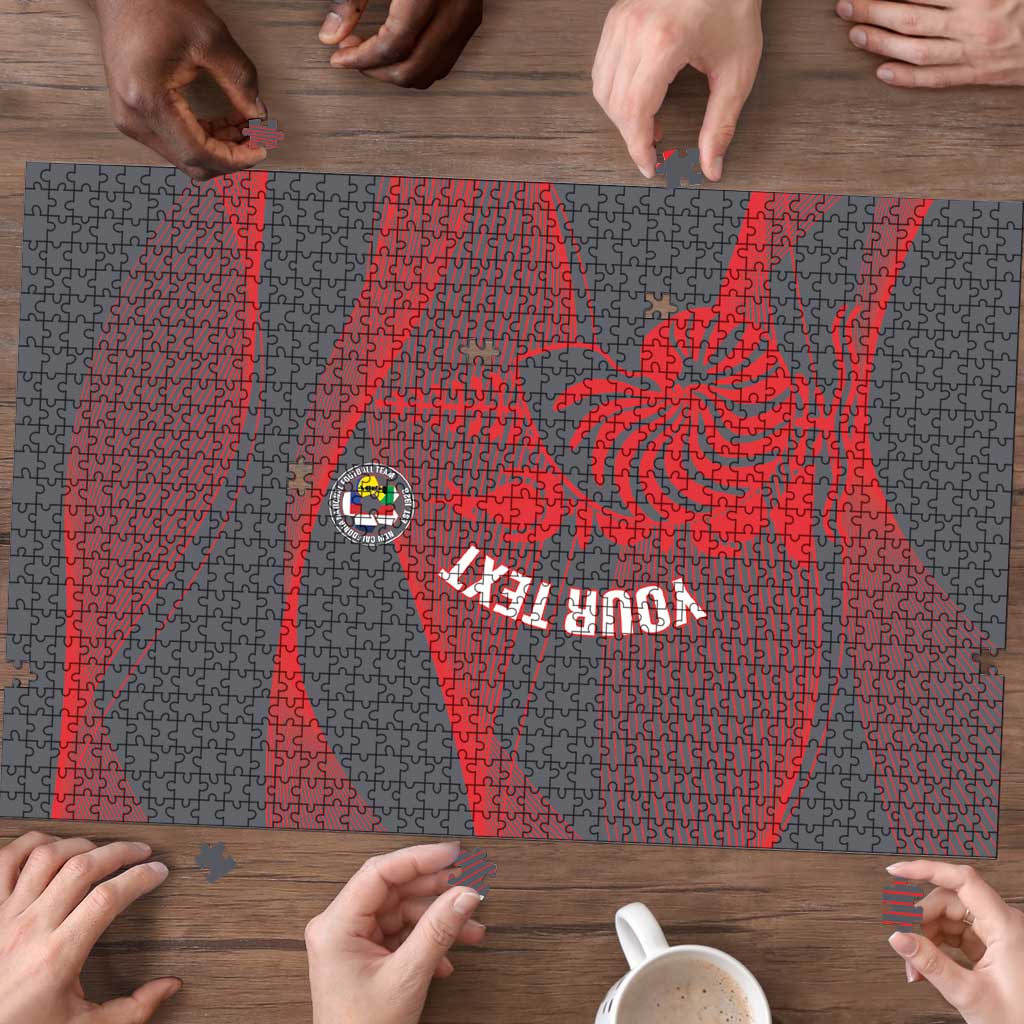 Custom New Caledonia Football Puzzle Allez Les Cagous Grey Version LT14 - Polynesian Pride
