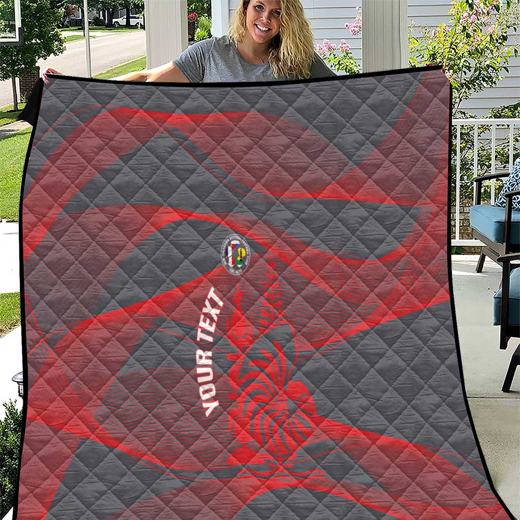 Custom New Caledonia Football Quilt Allez Les Cagous Grey Version LT14 Grey - Polynesian Pride