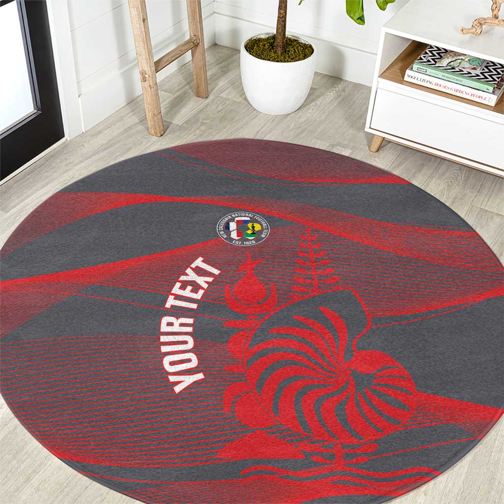 Custom New Caledonia Football Round Carpet Allez Les Cagous Grey Version LT14 Grey - Polynesian Pride