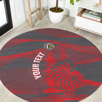 Custom New Caledonia Football Round Carpet Allez Les Cagous Grey Version LT14 Grey - Polynesian Pride