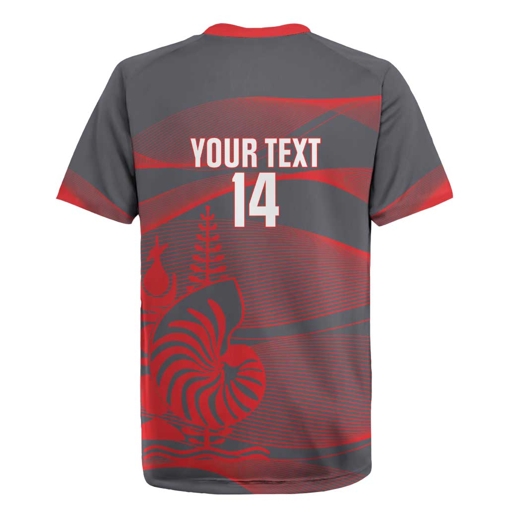 Custom New Caledonia Football Rugby Jersey Allez Les Cagous Grey Version LT14 - Polynesian Pride