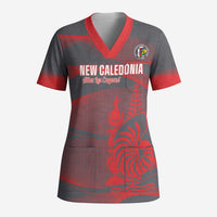 Custom New Caledonia Football Scrub Top Allez Les Cagous Grey Version LT14 Adult Grey - Polynesian Pride
