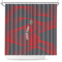 Custom New Caledonia Football Shower Curtain Allez Les Cagous Grey Version LT14 Grey - Polynesian Pride
