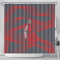 Custom New Caledonia Football Shower Curtain Allez Les Cagous Grey Version LT14 - Polynesian Pride