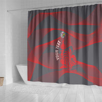 Custom New Caledonia Football Shower Curtain Allez Les Cagous Grey Version LT14 - Polynesian Pride