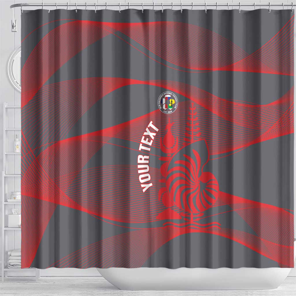 Custom New Caledonia Football Shower Curtain Allez Les Cagous Grey Version LT14 - Polynesian Pride