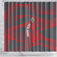 Custom New Caledonia Football Shower Curtain Allez Les Cagous Grey Version LT14 - Polynesian Pride