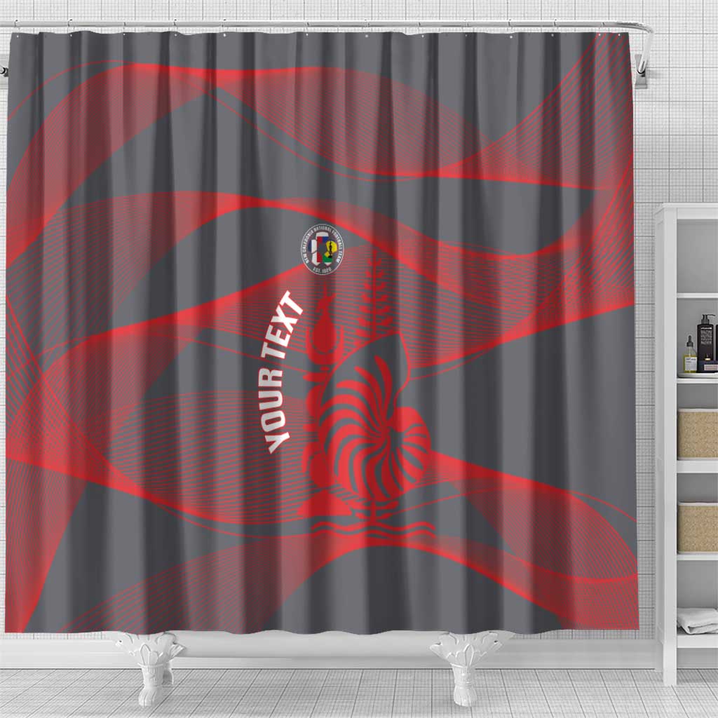 Custom New Caledonia Football Shower Curtain Allez Les Cagous Grey Version LT14 - Polynesian Pride