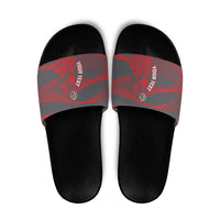 Custom New Caledonia Football Slide Sandals Allez Les Cagous Grey Version LT14 Grey - Polynesian Pride