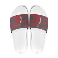 Custom New Caledonia Football Slide Sandals Allez Les Cagous Grey Version LT14 Grey - Polynesian Pride