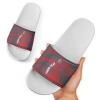 Custom New Caledonia Football Slide Sandals Allez Les Cagous Grey Version LT14 - Polynesian Pride