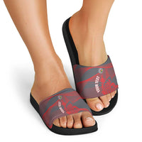 Custom New Caledonia Football Slide Sandals Allez Les Cagous Grey Version LT14 - Polynesian Pride