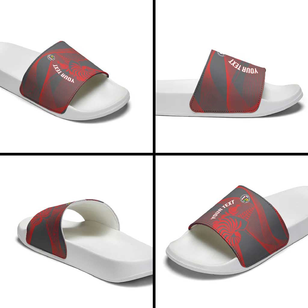 Custom New Caledonia Football Slide Sandals Allez Les Cagous Grey Version LT14 - Polynesian Pride