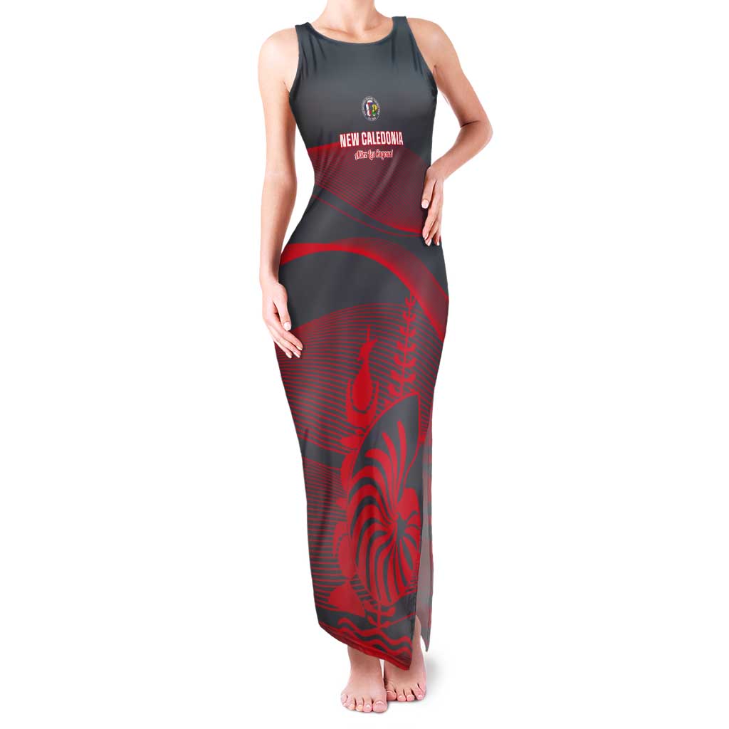Custom New Caledonia Football Tank Maxi Dress Allez Les Cagous Grey Version LT14 Women Grey - Polynesian Pride