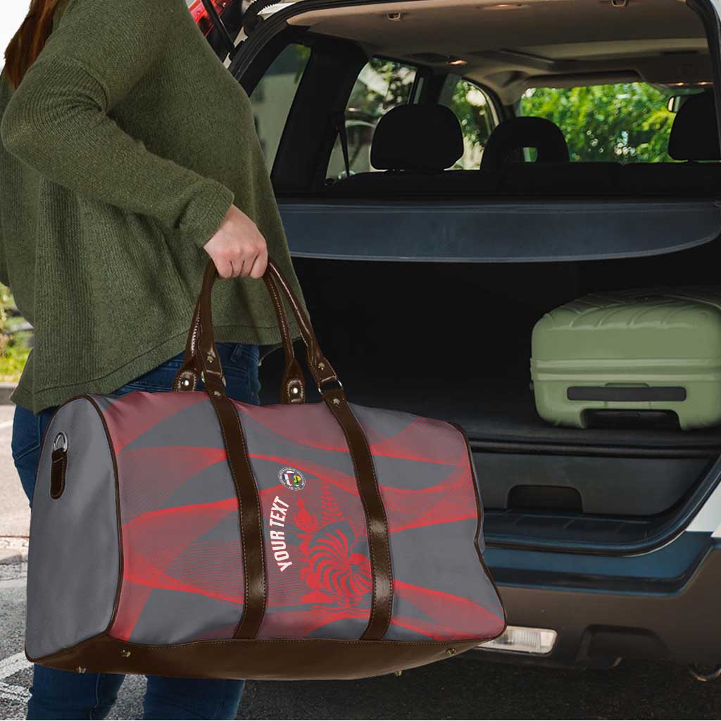 Custom New Caledonia Football Travel Bag Allez Les Cagous Grey Version LT14 - Polynesian Pride