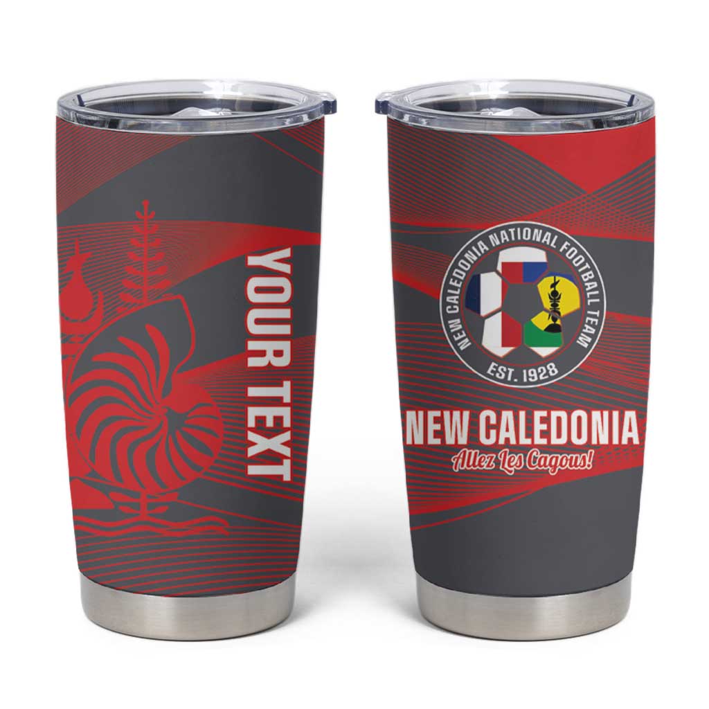 Custom New Caledonia Football Tumbler Cup Allez Les Cagous Grey Version LT14 Grey - Polynesian Pride