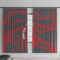 Custom New Caledonia Football Window Curtain Allez Les Cagous Grey Version LT14 With Hooks Grey - Polynesian Pride