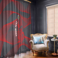 Custom New Caledonia Football Window Curtain Allez Les Cagous Grey Version LT14 - Polynesian Pride