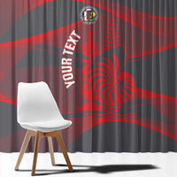Custom New Caledonia Football Window Curtain Allez Les Cagous Grey Version LT14 - Polynesian Pride