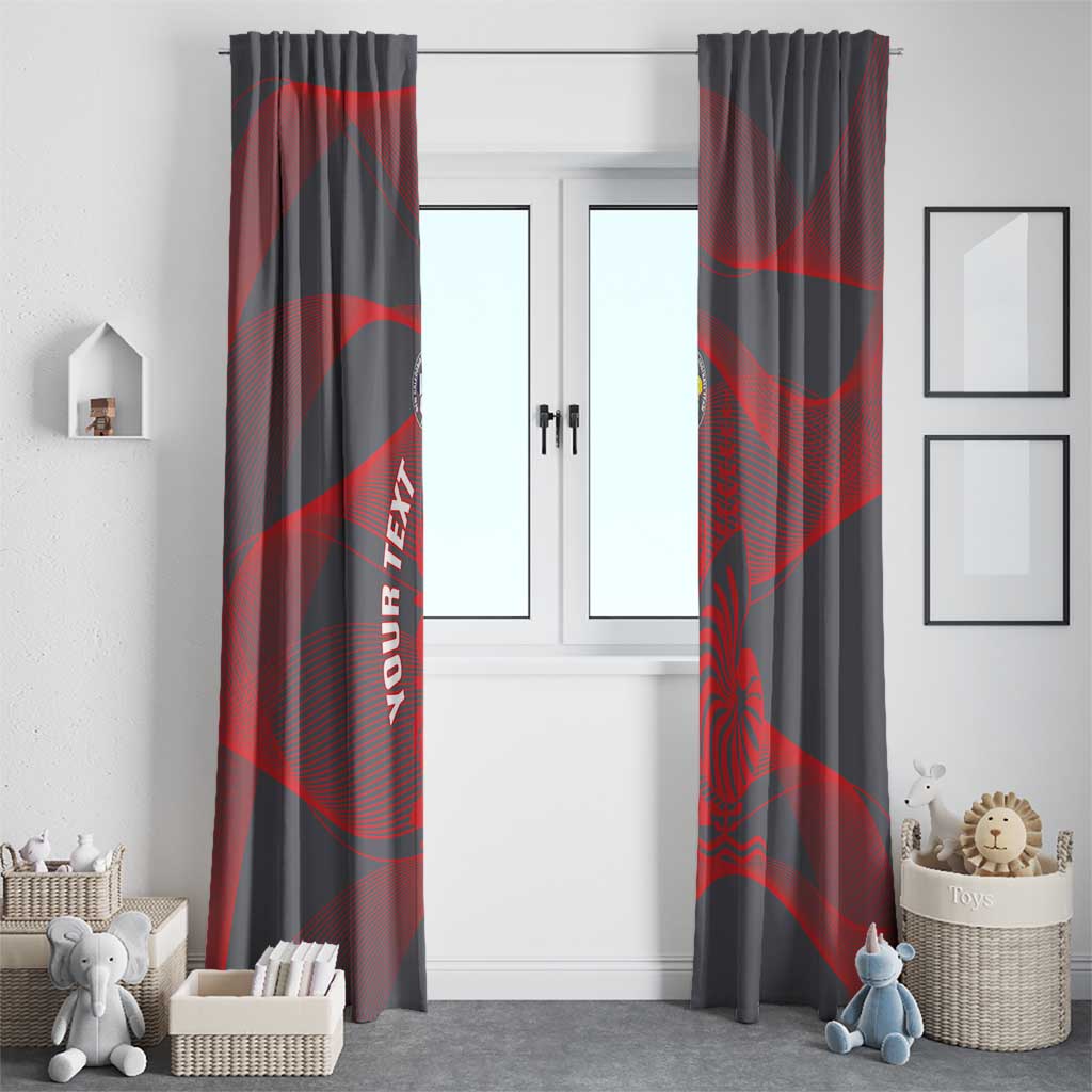 Custom New Caledonia Football Window Curtain Allez Les Cagous Grey Version LT14 - Polynesian Pride
