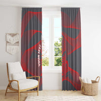 Custom New Caledonia Football Window Curtain Allez Les Cagous Grey Version LT14 - Polynesian Pride